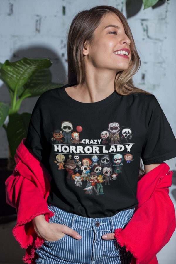 Crazy Horror Lady Halloween Horror Movies Character Shirt