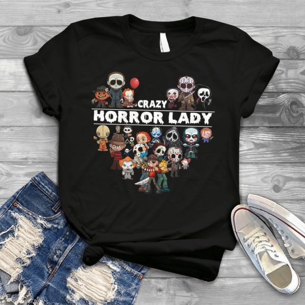 Crazy Horror Lady Halloween Horror Movies Character Shirt