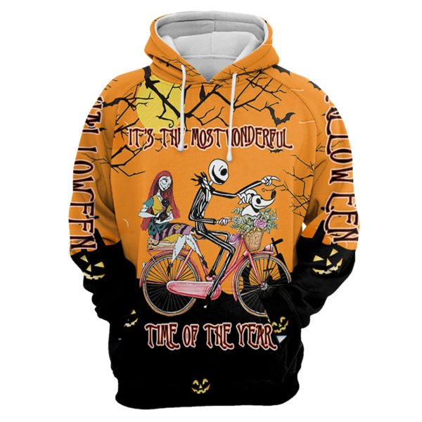 It's The Most Wonderful Time Of The Year Jack Skellington and Sally 3D Hoodie