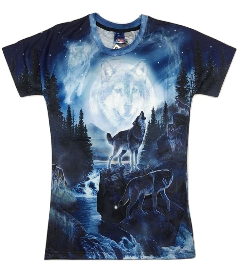 Spirit Wolf Moon 3D All Over Printed image Spirit Wolf Moon 3D All Over Printed