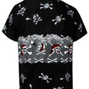Likre Black Pirate Printed Beach Hawaiian Shirt