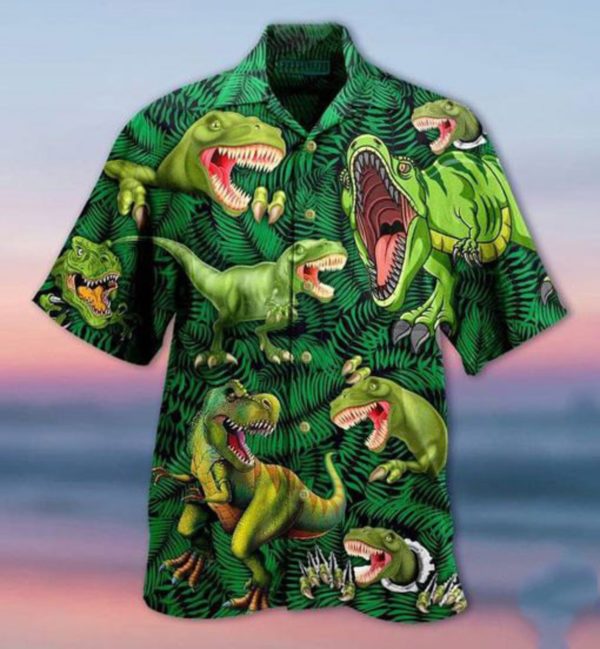 T Rex Dinosaur Hawaiian Shirt