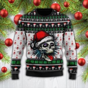 Funny Skull wool Christmas Ugly Sweater