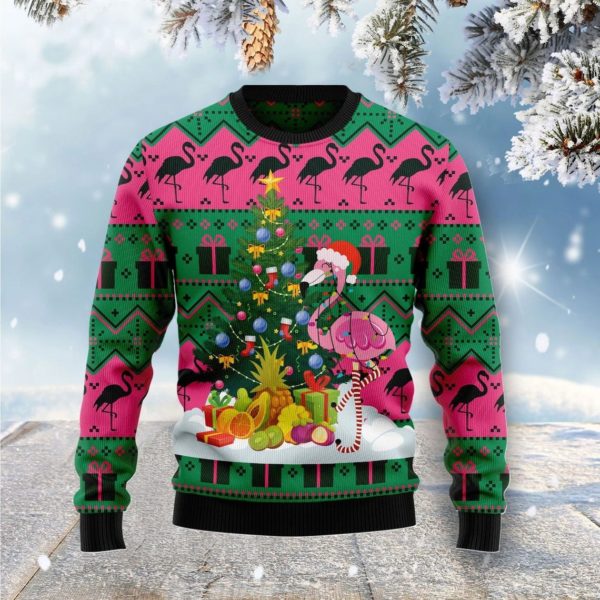 Flamingo Ugly Christmas Sweater All Over Print