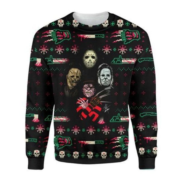 Horror Killer Character Ugly Christmas Sweater