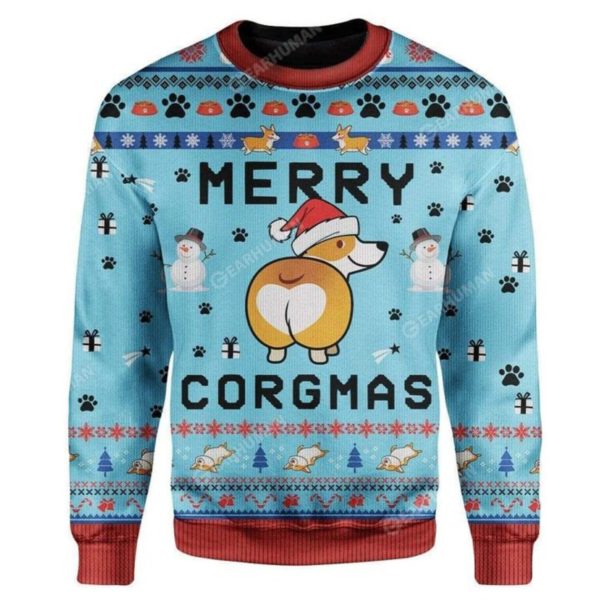 Corgi Dog Merry Christmas Ugly Christmas Funny Sweater