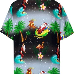 Santa Claus Flamingo Christmas Hawaiian Shirt