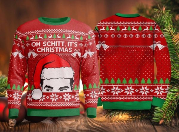 Santa Hat Oh Schitt It's Christmas Gift Sweatshirt