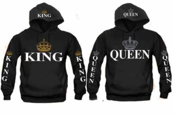 King & Queen Crown Couples Hoodies Matching Valentine's Christmas