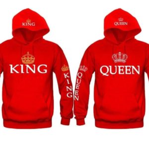 King & Queen Crown Couples Hoodies Matching Valentine's Christmas Hoodies