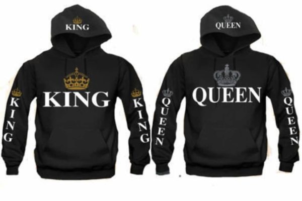 King & Queen Crown Couples Hoodies Matching Valentine's Christmas Hoodies