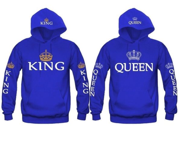 King & Queen Crown Couples Hoodies Matching Valentine's Christmas Hoodies