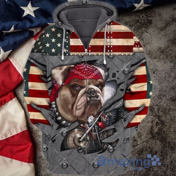 4th Of July Independence American Flag Day Bull Biker Gift All Over Print 3D Hoodie