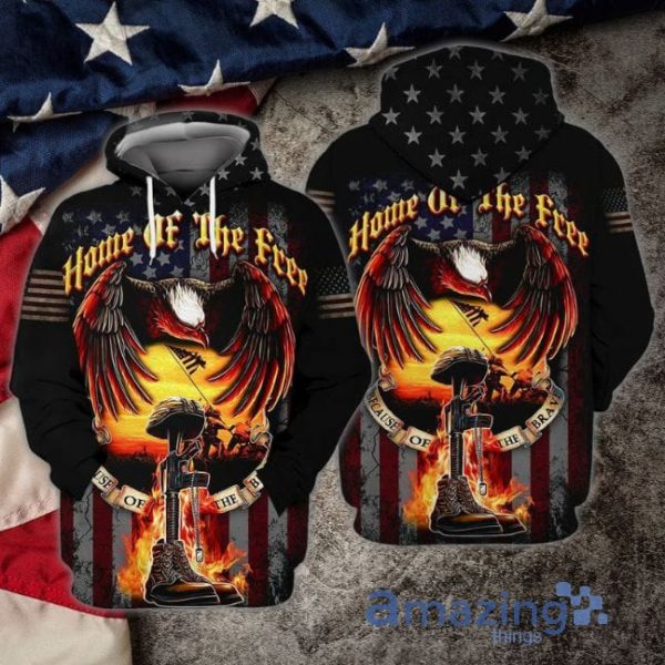 4th Of July Independence Day Home Of The Free Because Of The Brave Give All Over Print 3D Hoodie