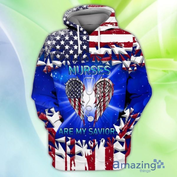 4th Of July Independence Day Memorial Day America Nurses Are My Saviors All Over Print 3D Hoodie