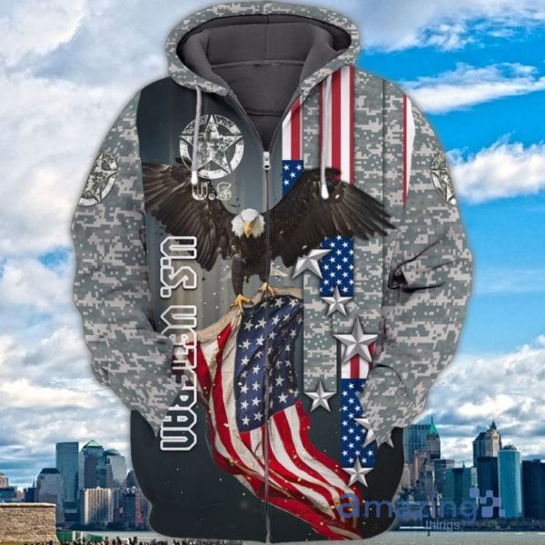 4th Of July Independence Day Memorial Day Veteran Eagle All Over Print 3D Hoodie