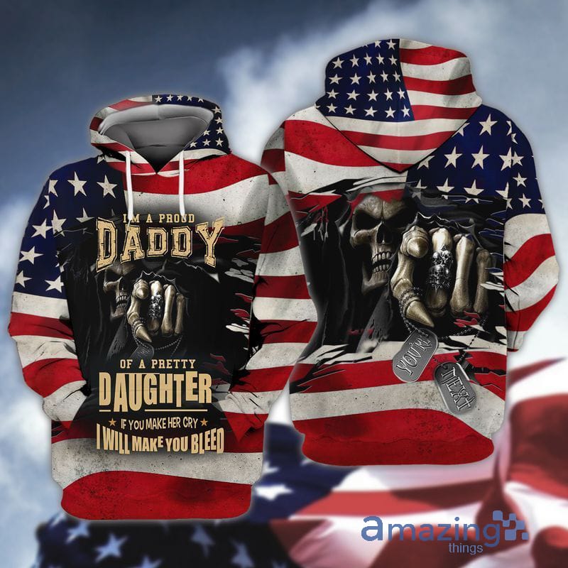 4th Of July Independence Day Proud Lady I Am A Proud Daddy Of A Pretty Daughter All Over Print 3D Hoodie