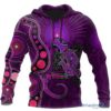 Aboriginal Australia Indigenous Purple The Lizard and The Sun All Over Print 3D Hoodie