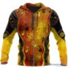 Aboriginal Australia Rock Painting Hand Lizard Art Golden Style All Over Print 3D Hoodie
