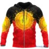Aboriginal Flag Indigenous Sun Painting Art All Over Print 3D Hoodie