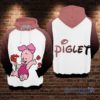 Baby Cute Piglet Playing With Flower Over Print All Over Printed 3D Zip Hoodie