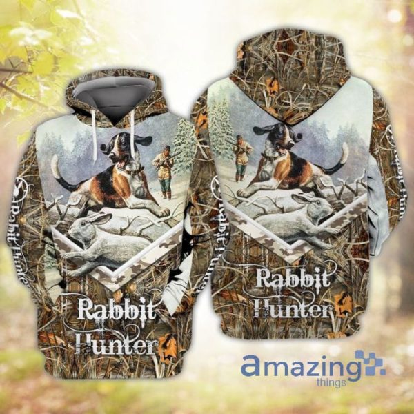Beagle Hunting Rabbit Hunter All Over Printed 3D Zip Hoodie