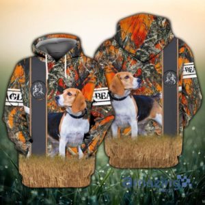 Beagle Love All Over Printed 3D Zip Hoodie
