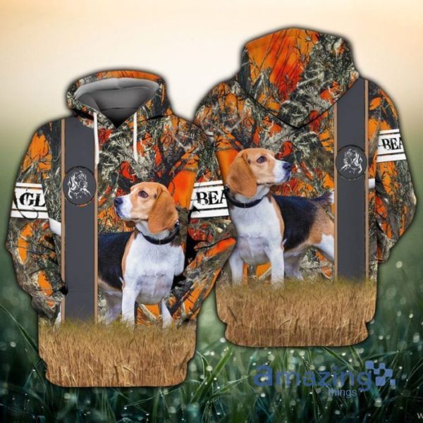 Beagle Love All Over Printed 3D Zip Hoodie