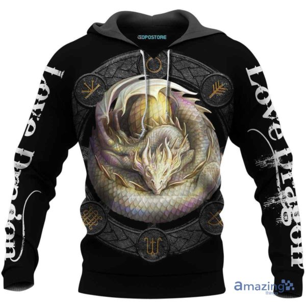 Beautiful Dragon Love Dragon Art All Over Printed 3D Hoodie