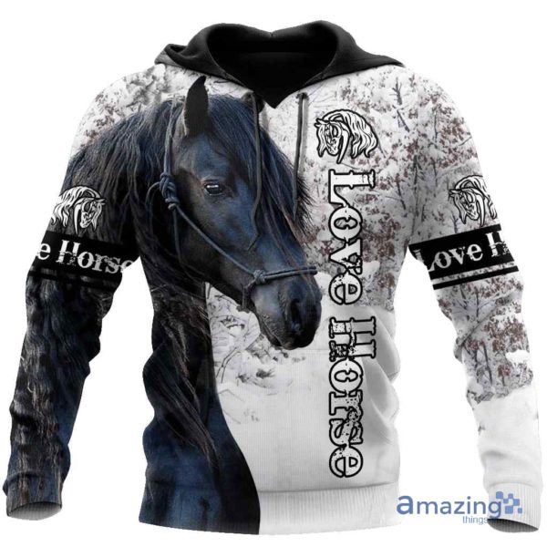 Beautiful Friesian Horse All Over Printed 3D Hoodie