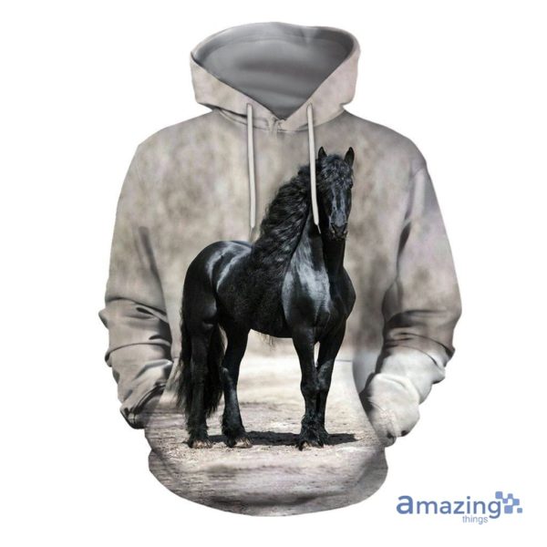 Black Horse US All Over Printed 3D Hoodie