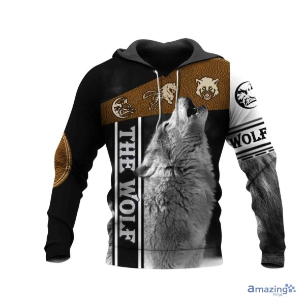 Black Howling Wolf Native American All Over Printed 3D Hoodie