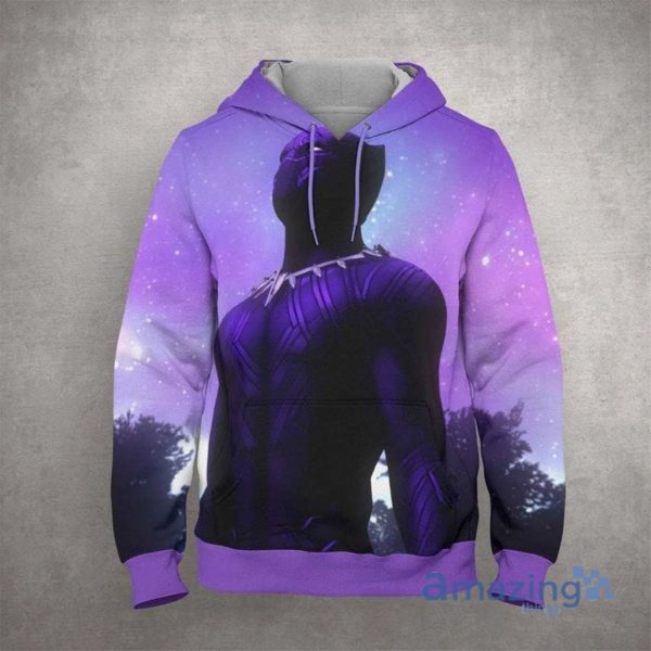 Black Panther Purple Wakanda Forever Galaxy Background All Over Print 3D Hoodie