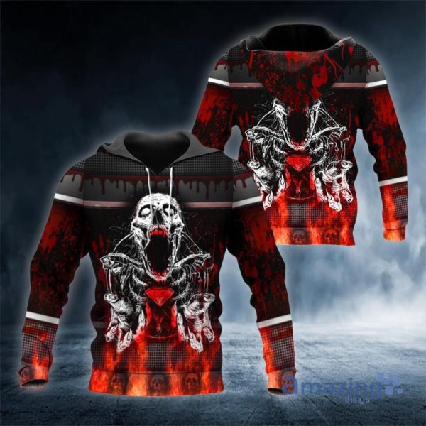 Blood Ghost Skull All Over Printed 3D Hoodie