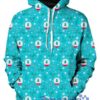 Blue Christmas Snowing Pullover And Zipped All Over Printed 3D Hoodie