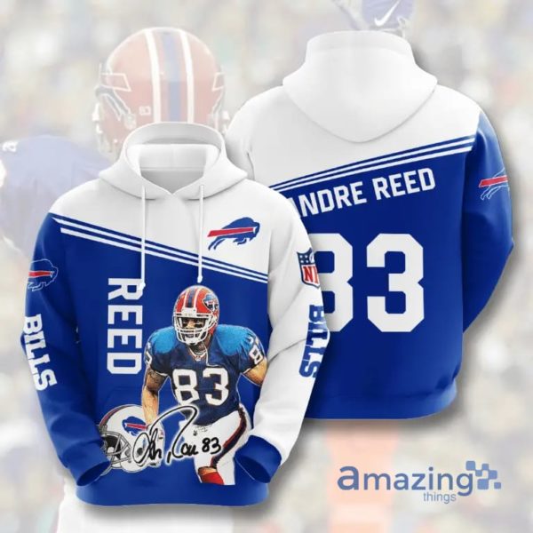 Buffalo Bills Andre Reed 83 All Over Printed 3D Hoodie