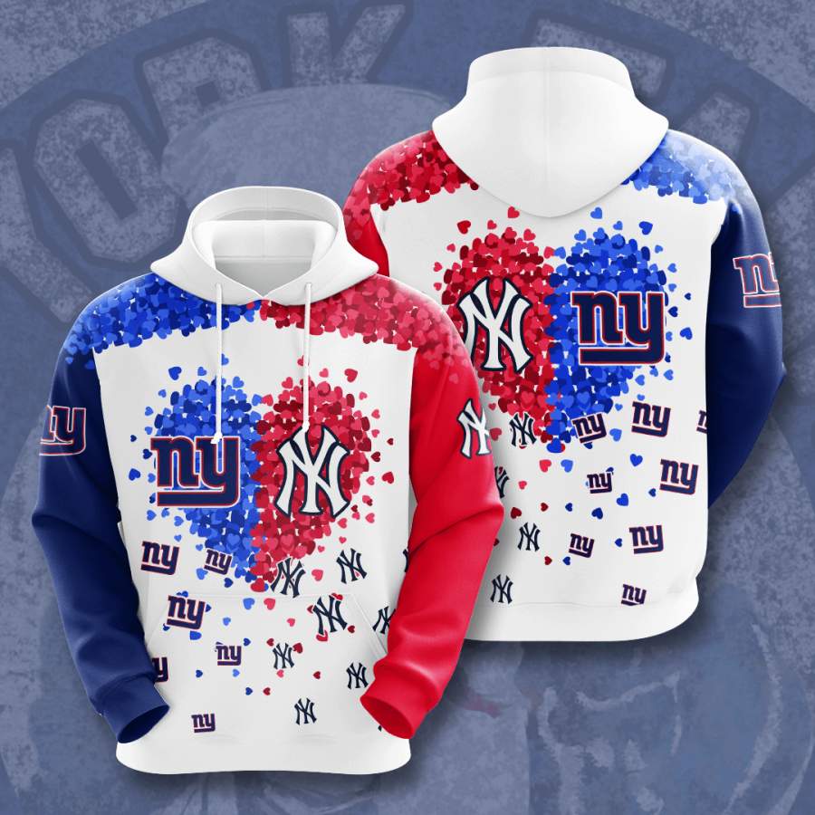 New York Giants Vs New York Yankees 3D All Over Print Hoodie Unisex