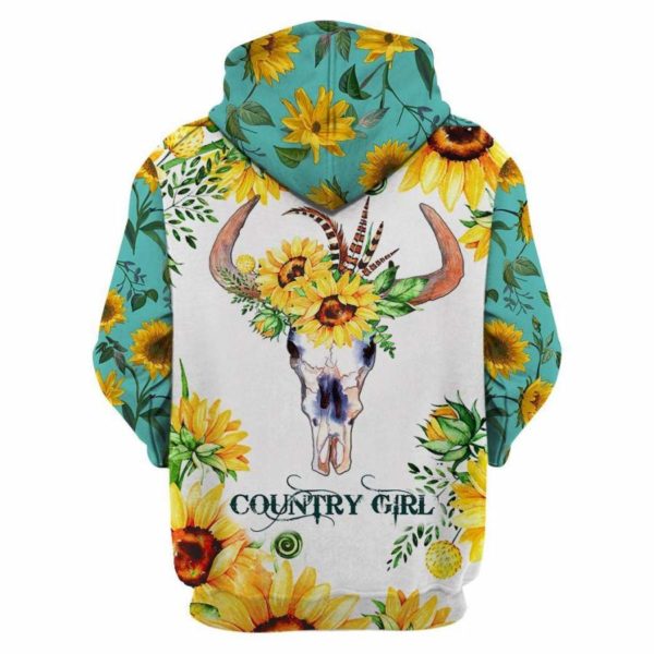 Country Girl Sunflower All Over Print 3D Hoodie