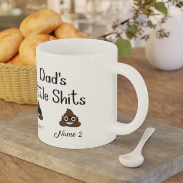 Dad's Little Shits Personalized Name Ceramic Mugs