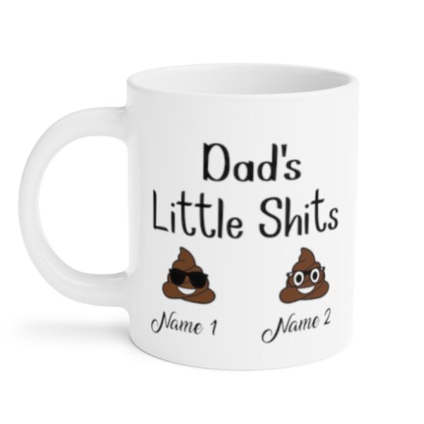 Dad's Little Shits Personalized Name Ceramic Mugs