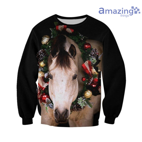 Beautiful Horse Christmas All Over Printed 3D Shirts - 3D Sweatshirt - Black