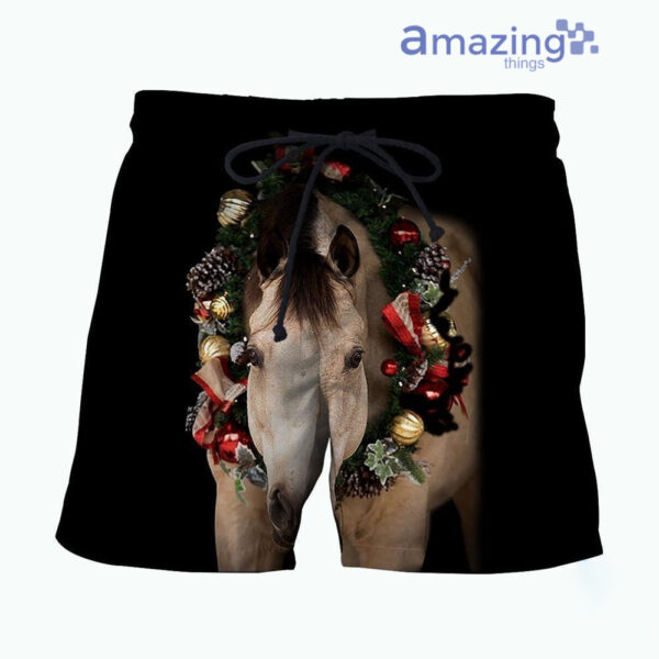 Beautiful Horse Christmas All Over Printed 3D Shirts - Short Pant - Black