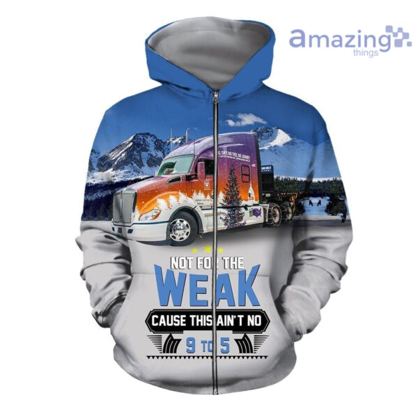 Christmas Truck And Winter All Over Printed 3D Shirts - 3D Zip Hoodie - White