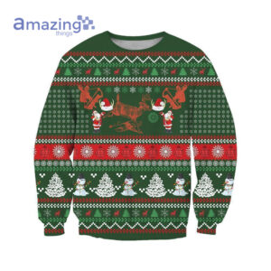 Deer Hunting Kniiting Merry Christmas All Over Printed 3D Shirts - 3D Sweatshirt - Green