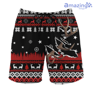Deer Hunting knitting Pattern Ugly Christmas All Over Printed 3D Shirts image Deer Hunting knitting Pattern Ugly Christmas All Over Printed 3D Shirts - Short Pant - Black
