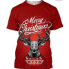 Deer Merry Christmas Red All Over Printed 3D Shirts