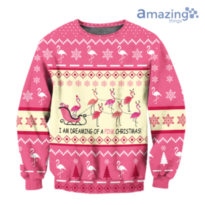 Flamingo I'm Dreaming Of A Pink Christmas Printed 3D Shirt - 3D Sweatshirt - Pink