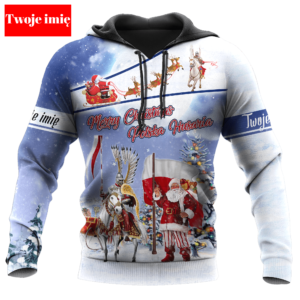 Merry Christmas Polska Husaria All Over Printed 3D Shirt image Merry Christmas Polska Husaria All Over Printed 3D Shirt - 3D Hoodie - White