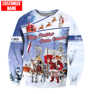Merry Christmas Polska Husaria All Over Printed 3D Shirt image Merry Christmas Polska Husaria All Over Printed 3D Shirt - 3D Sweatshirt - White