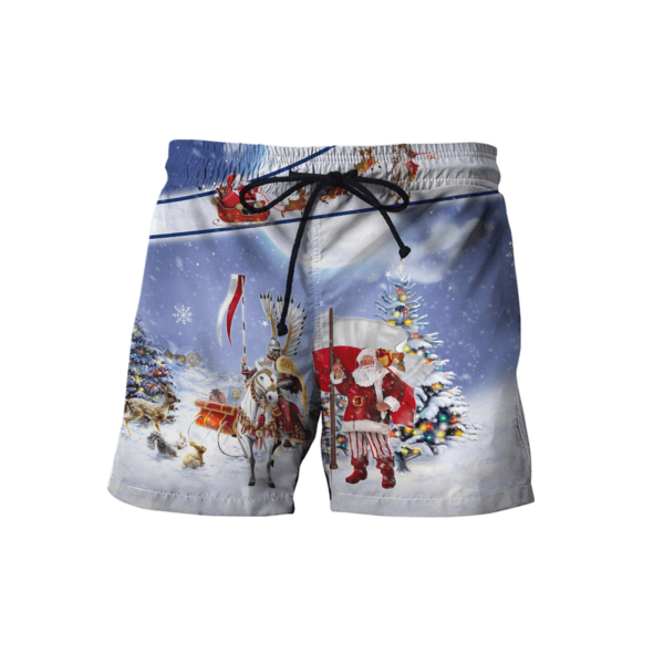 Merry Christmas Polska Husaria All Over Printed 3D Shirt - Short Pant - White